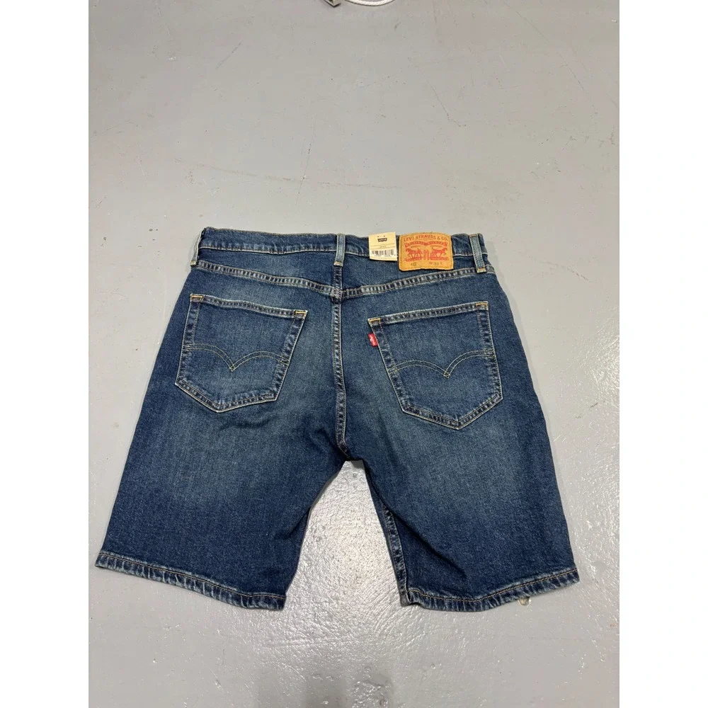 Levis 412 Slim Shorts Mens 33 Medium Wash Denim Stretch Jean Shorts 9 Inseam